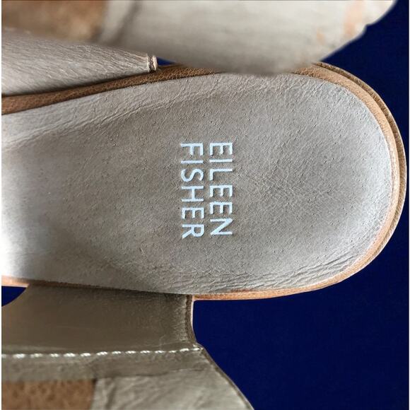 EILEEN FISHER Arts Ankle Cuff Leather Sandals Sz 10 Brown Stylish City Soft NWOB - Picture 9 of 11